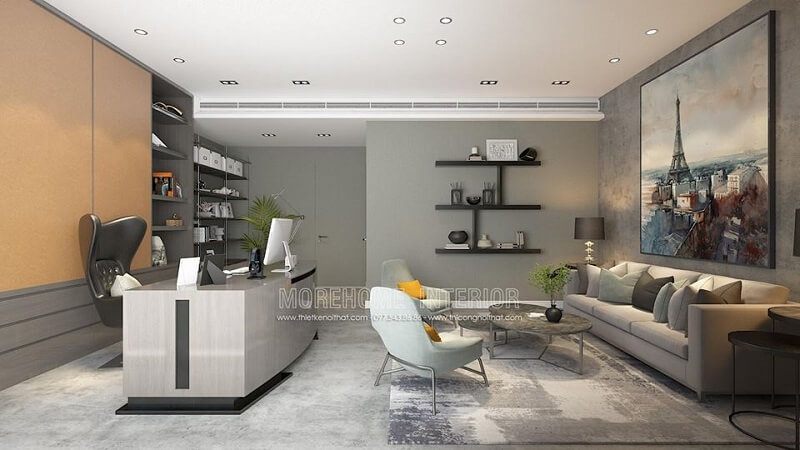 Công ty Công nghệ thông tin Hà Nội cần thiết kế nội thất phòng giám đốc hiện đại.